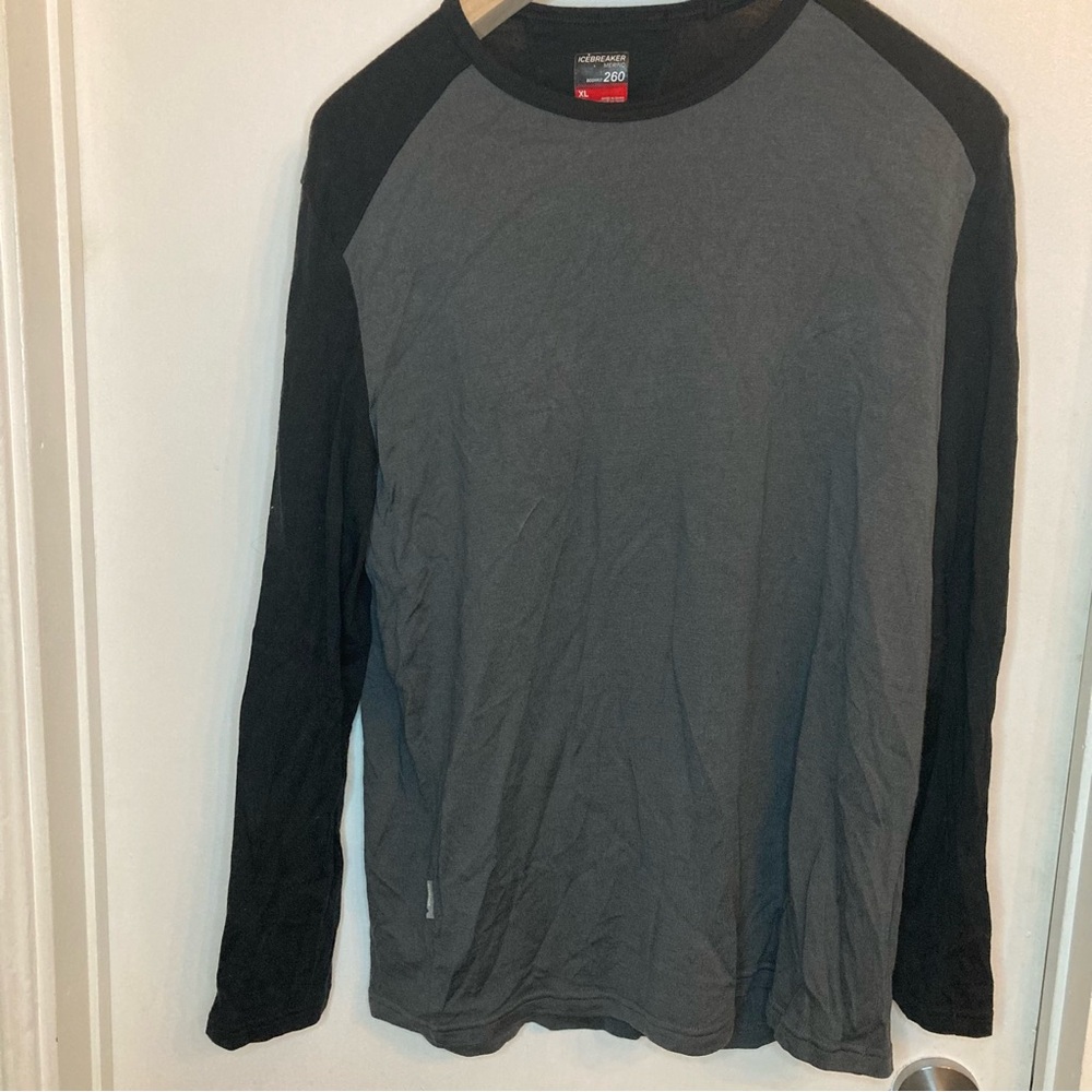 Icebreaker Heavyweight 260 Merino Longsleeve Crewneck Black and Grey - XL
